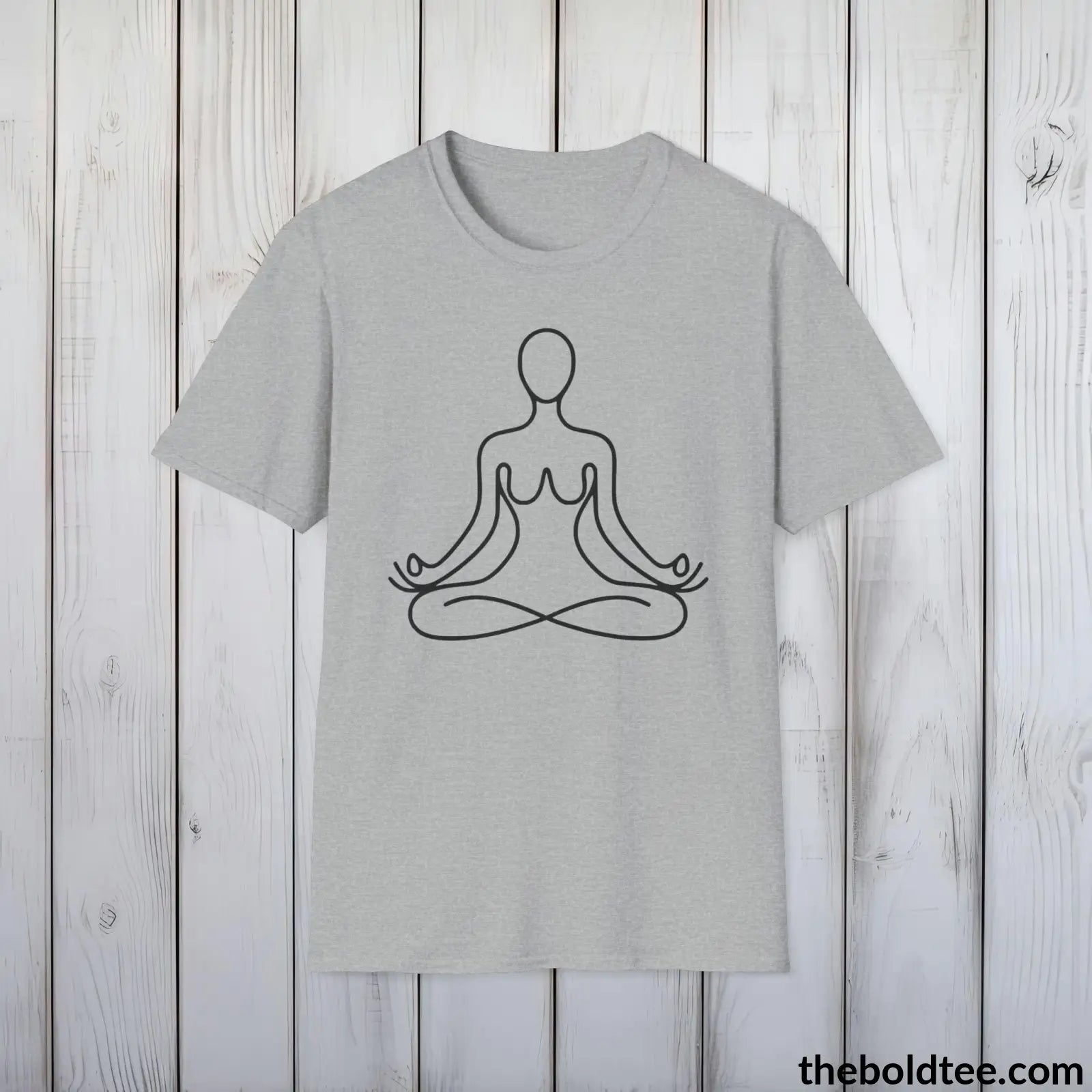 T-Shirt Sport Grey / S Peaceful Yoga Tee - Sustainable & Soft Cotton Crewneck Unisex T-Shirt - 8 Serene Colors