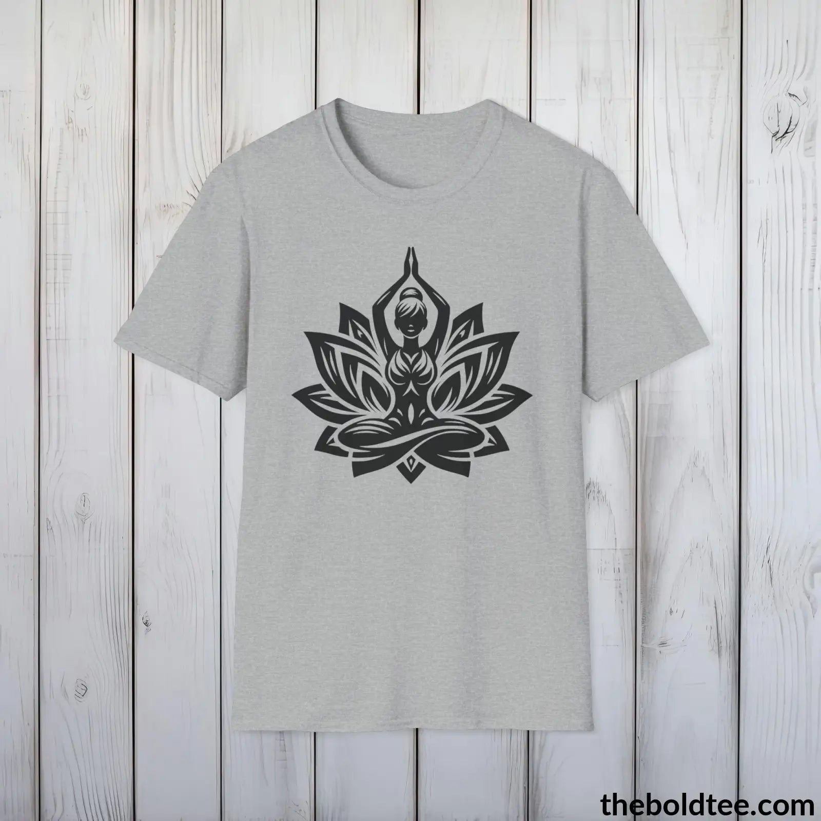 T-Shirt Sport Grey / S Peaceful Yoga Tee - Sustainable & Soft Cotton Crewneck Unisex T-Shirt - 8 Serene Colors