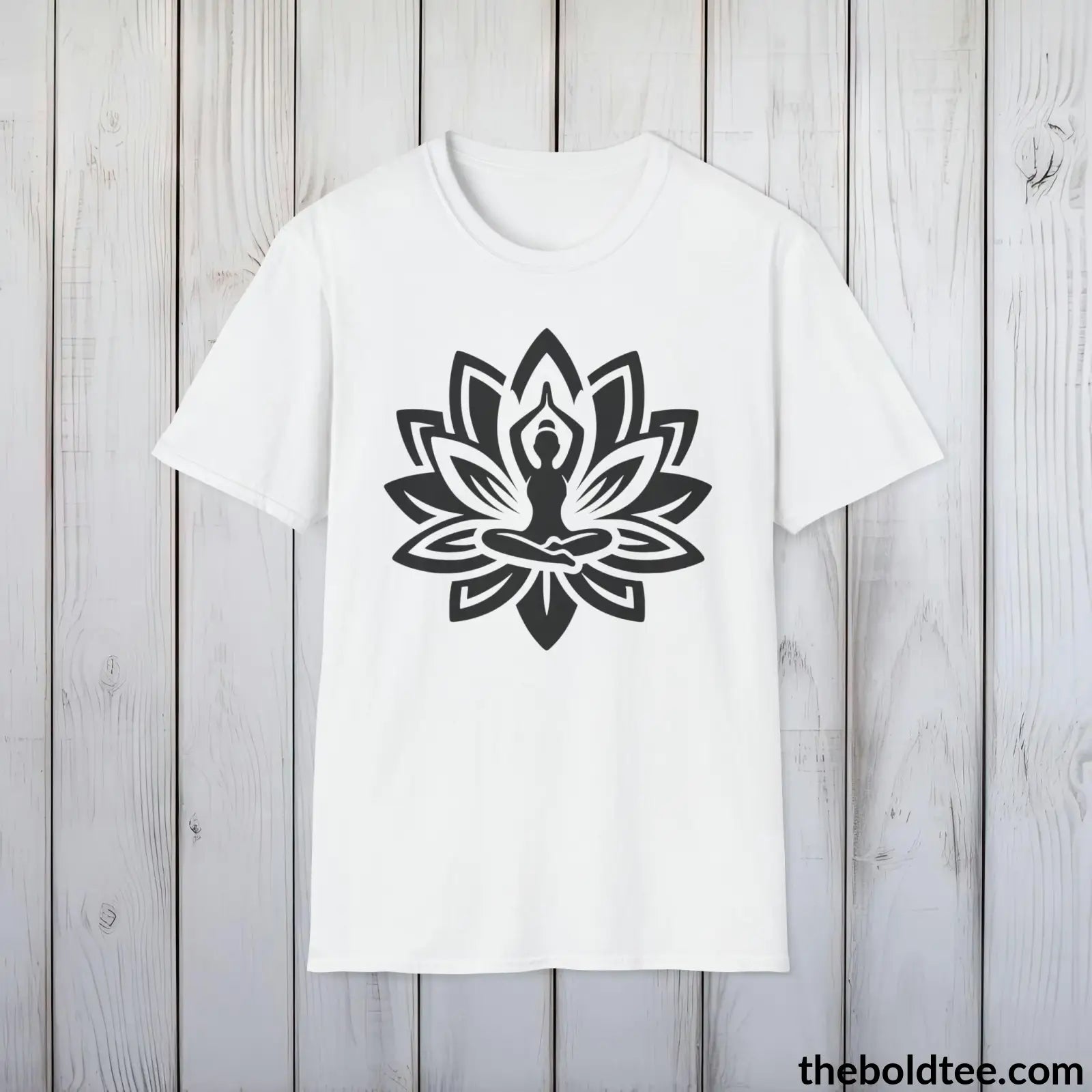 Peaceful Yoga Tee - Sustainable & Soft Cotton Crewneck Unisex T - Shirt 8 Serene Colors White / S