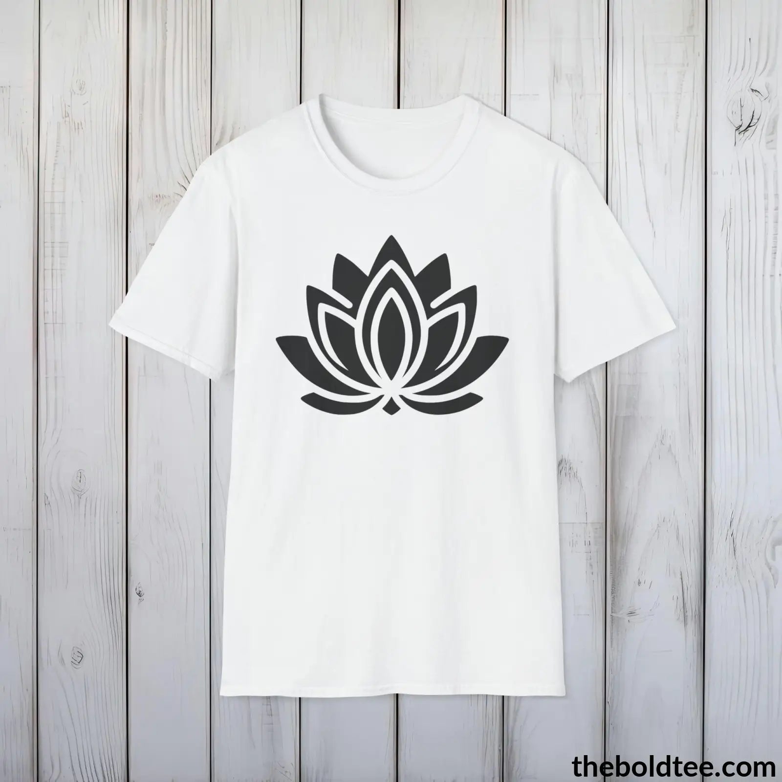 T-Shirt White / S Peaceful Yoga Tee - Sustainable & Soft Cotton Crewneck Unisex T-Shirt - 8 Serene Colors