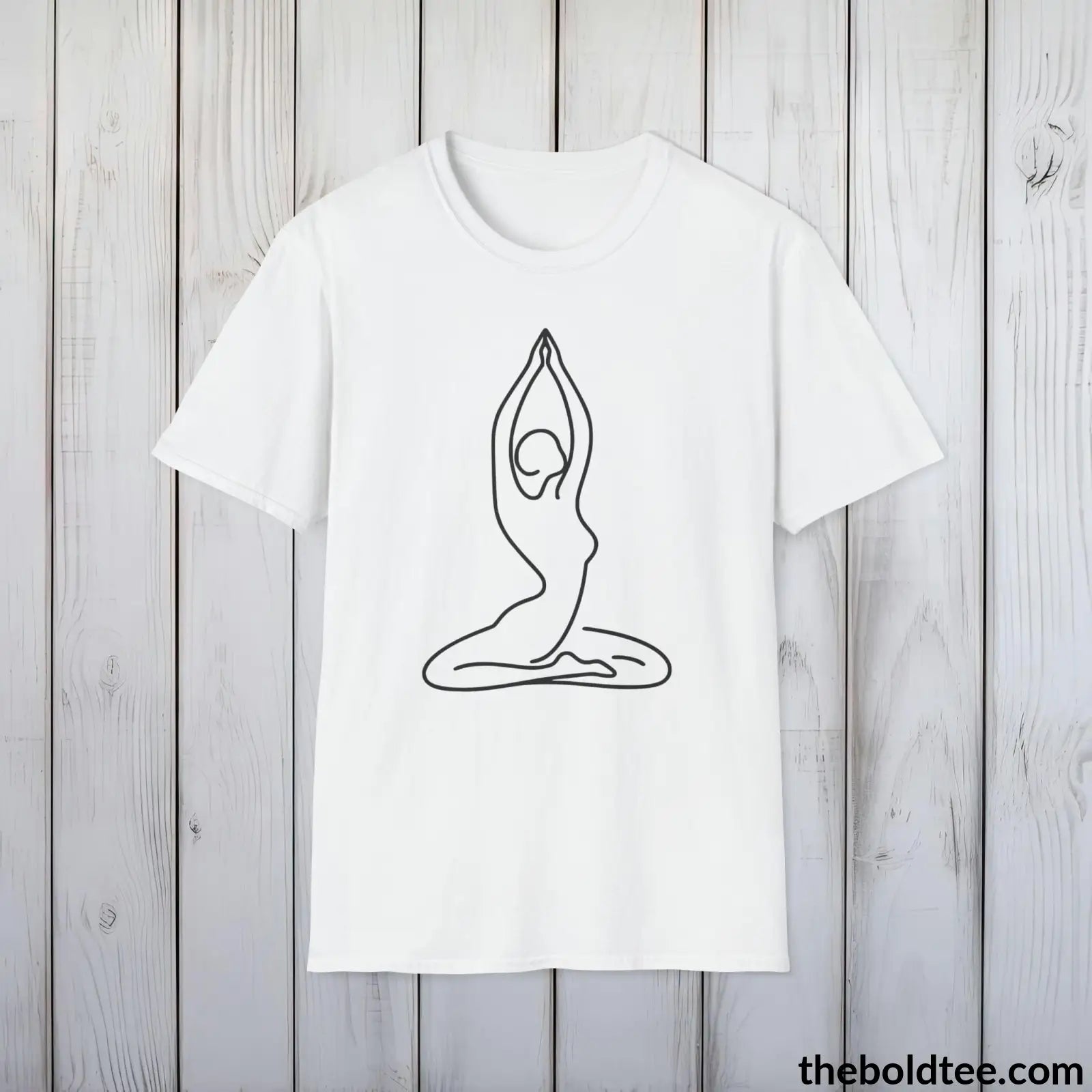 T-Shirt White / S Peaceful Yoga Tee - Sustainable & Soft Cotton Crewneck Unisex T-Shirt - 8 Serene Colors