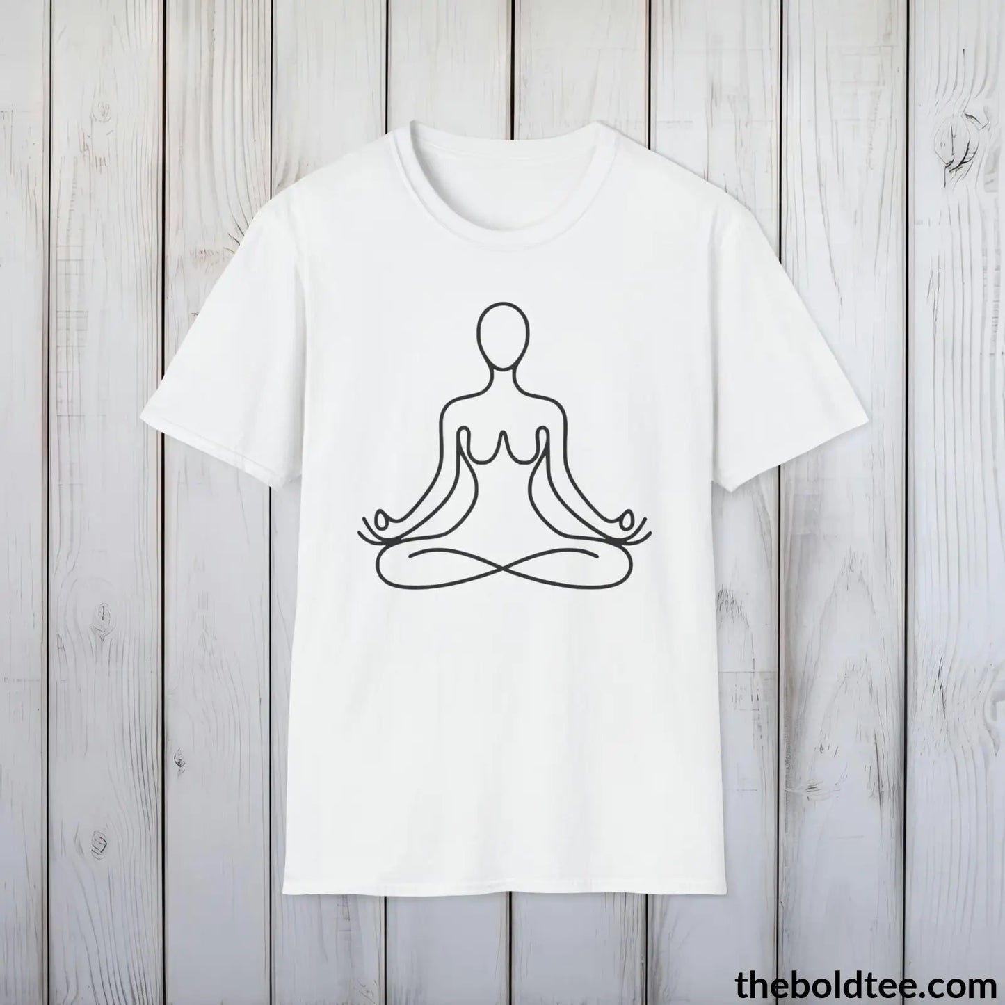 T-Shirt White / S Peaceful Yoga Tee - Sustainable & Soft Cotton Crewneck Unisex T-Shirt - 8 Serene Colors