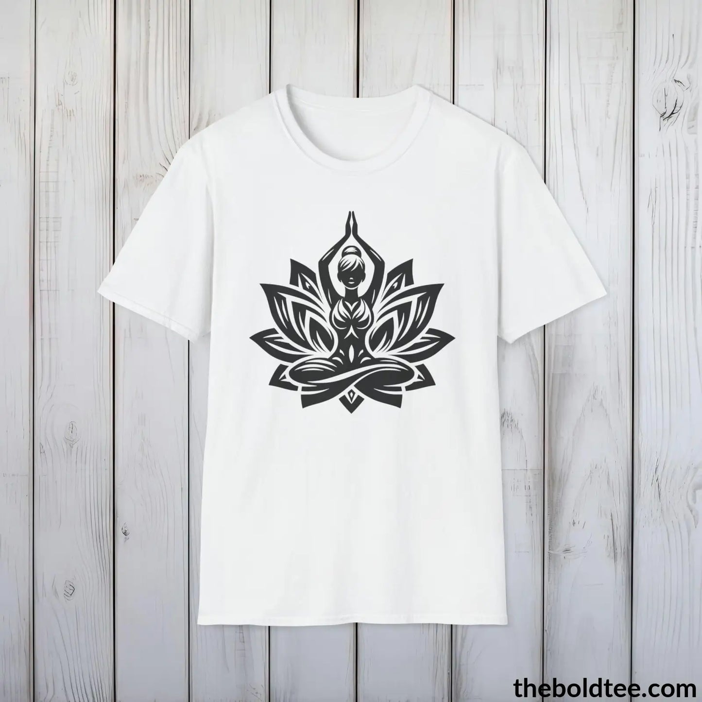 T-Shirt White / S Peaceful Yoga Tee - Sustainable & Soft Cotton Crewneck Unisex T-Shirt - 8 Serene Colors