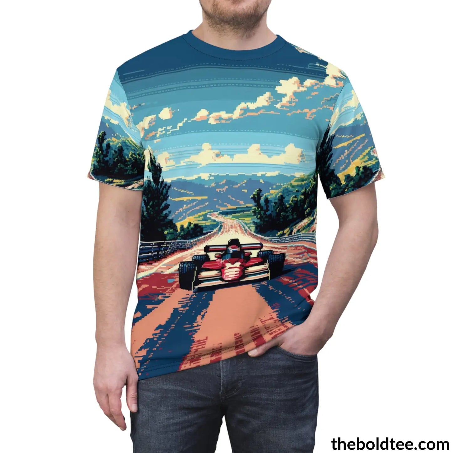 Retro Gamer Tee - Premium All Over Print Crewneck Shirt Prints