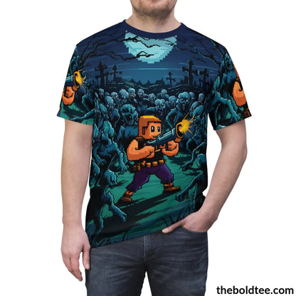 Retro Gamer Tee - Premium All Over Print Crewneck Shirt Prints