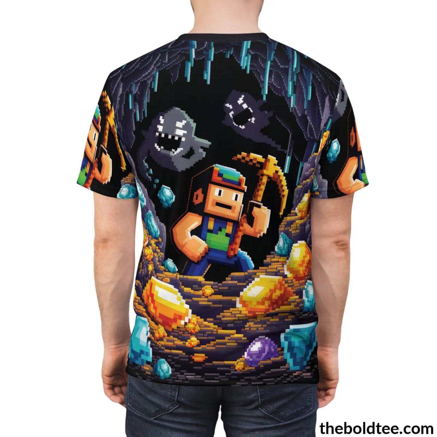 Retro Gamer Tee - Premium All Over Print Crewneck Shirt Prints