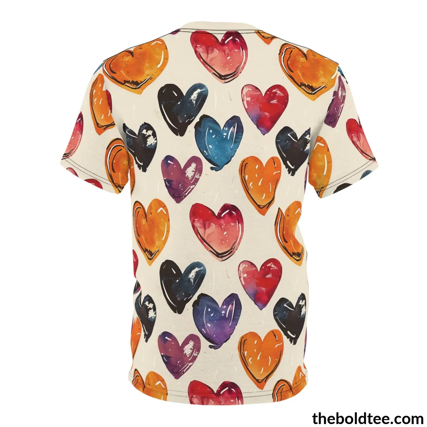 Romantic Hearts Tee - Premium All Over Print Crewneck Shirt Prints