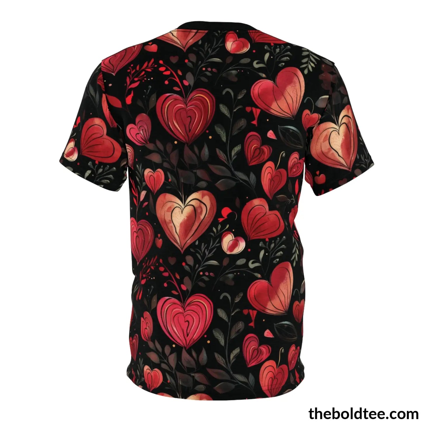 Romantic Hearts Tee - Premium All Over Print Crewneck Shirt Prints