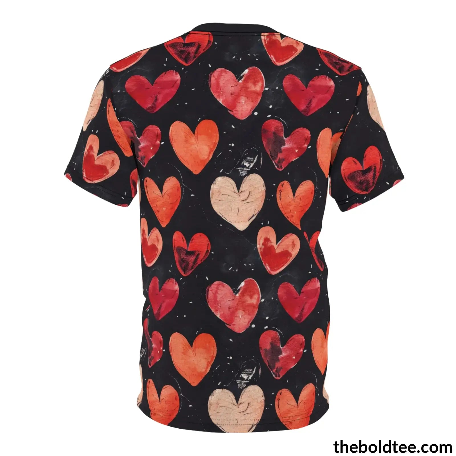 Romantic Hearts Tee - Premium All Over Print Crewneck Shirt Prints