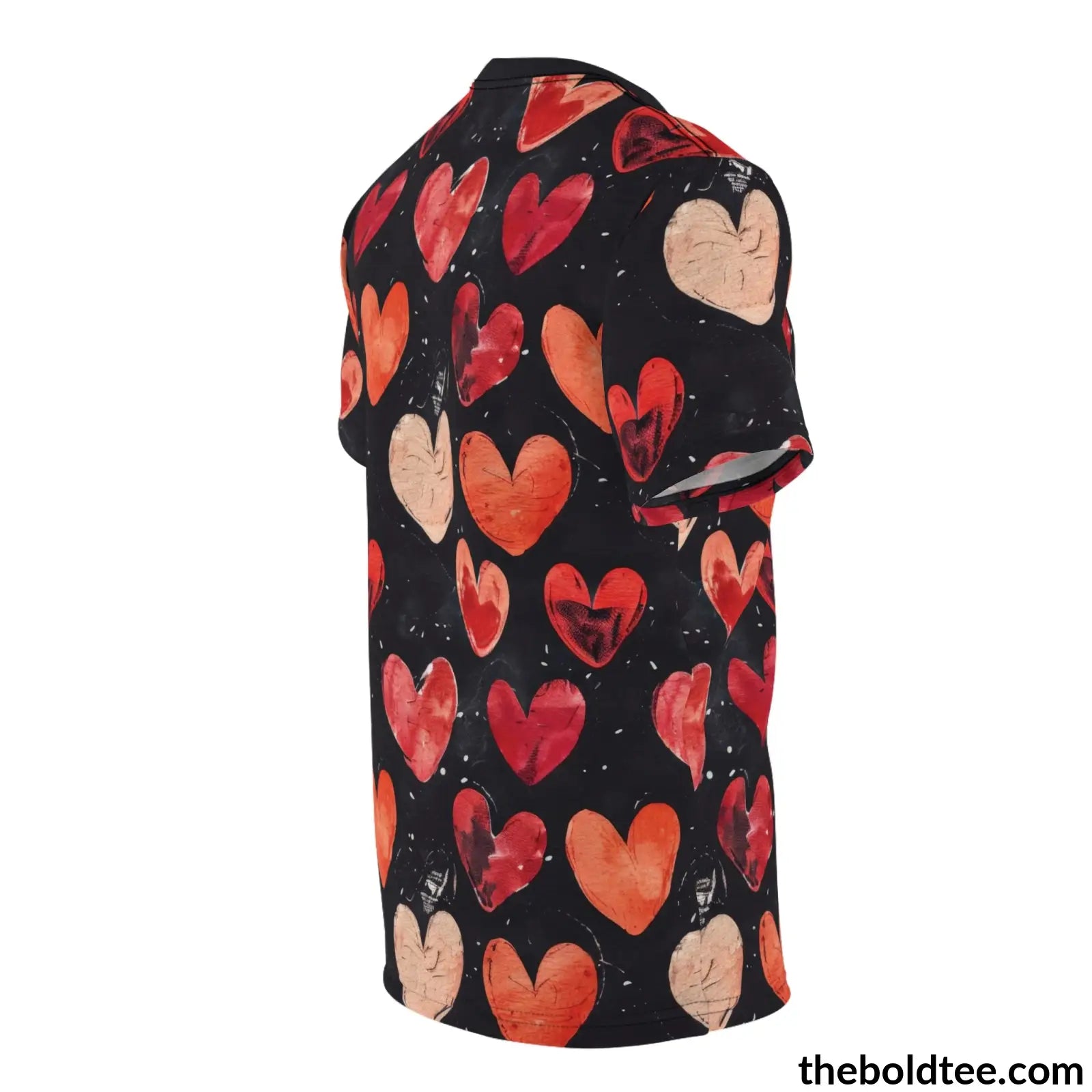 Romantic Hearts Tee - Premium All Over Print Crewneck Shirt Prints