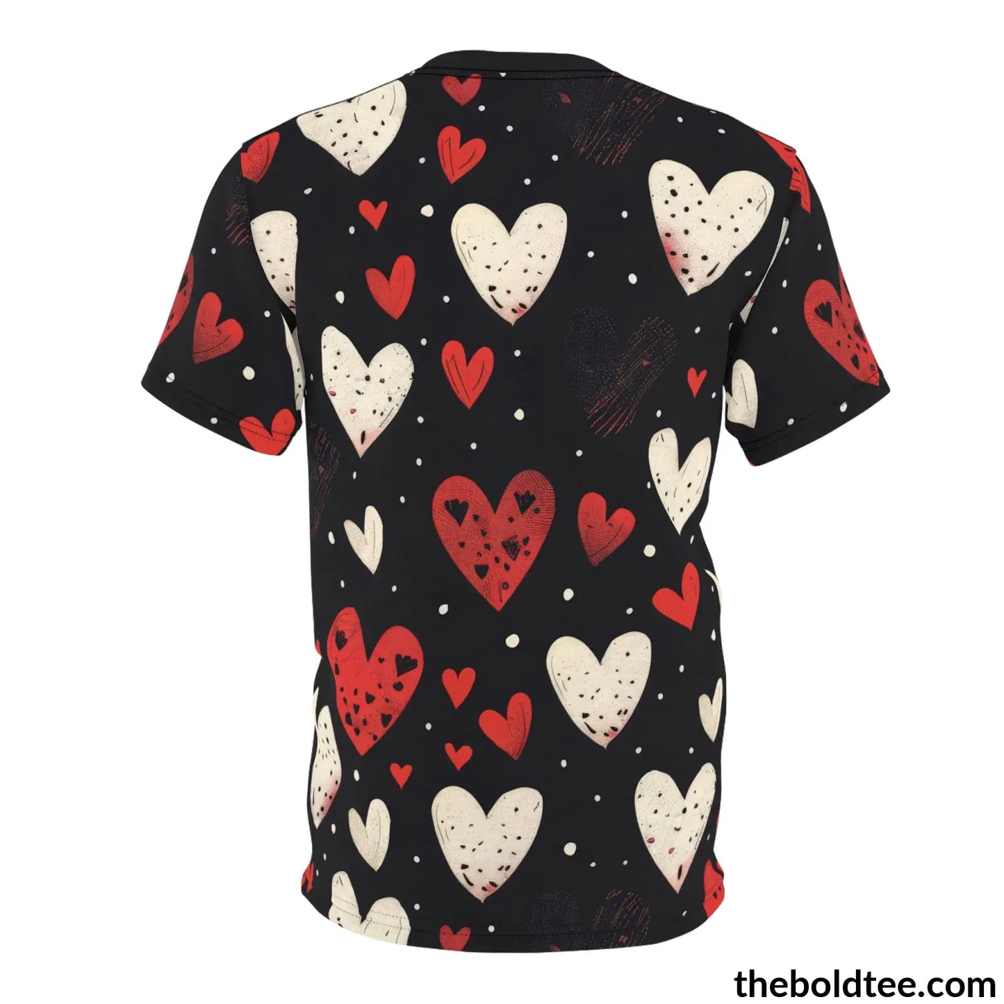 Romantic Hearts Tee - Premium All Over Print Crewneck Shirt Prints