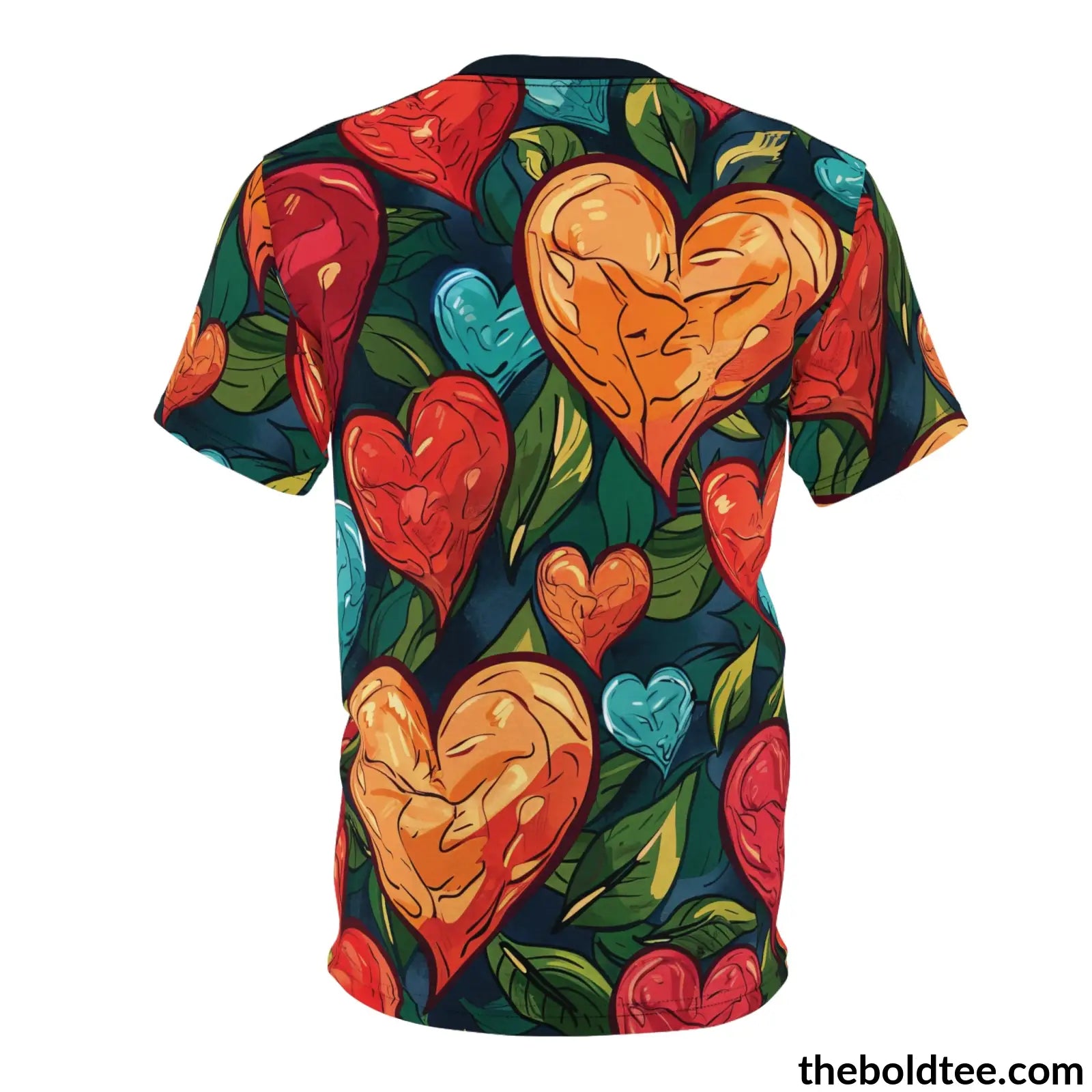 Romantic Hearts Tee - Premium All Over Print Crewneck Shirt Prints