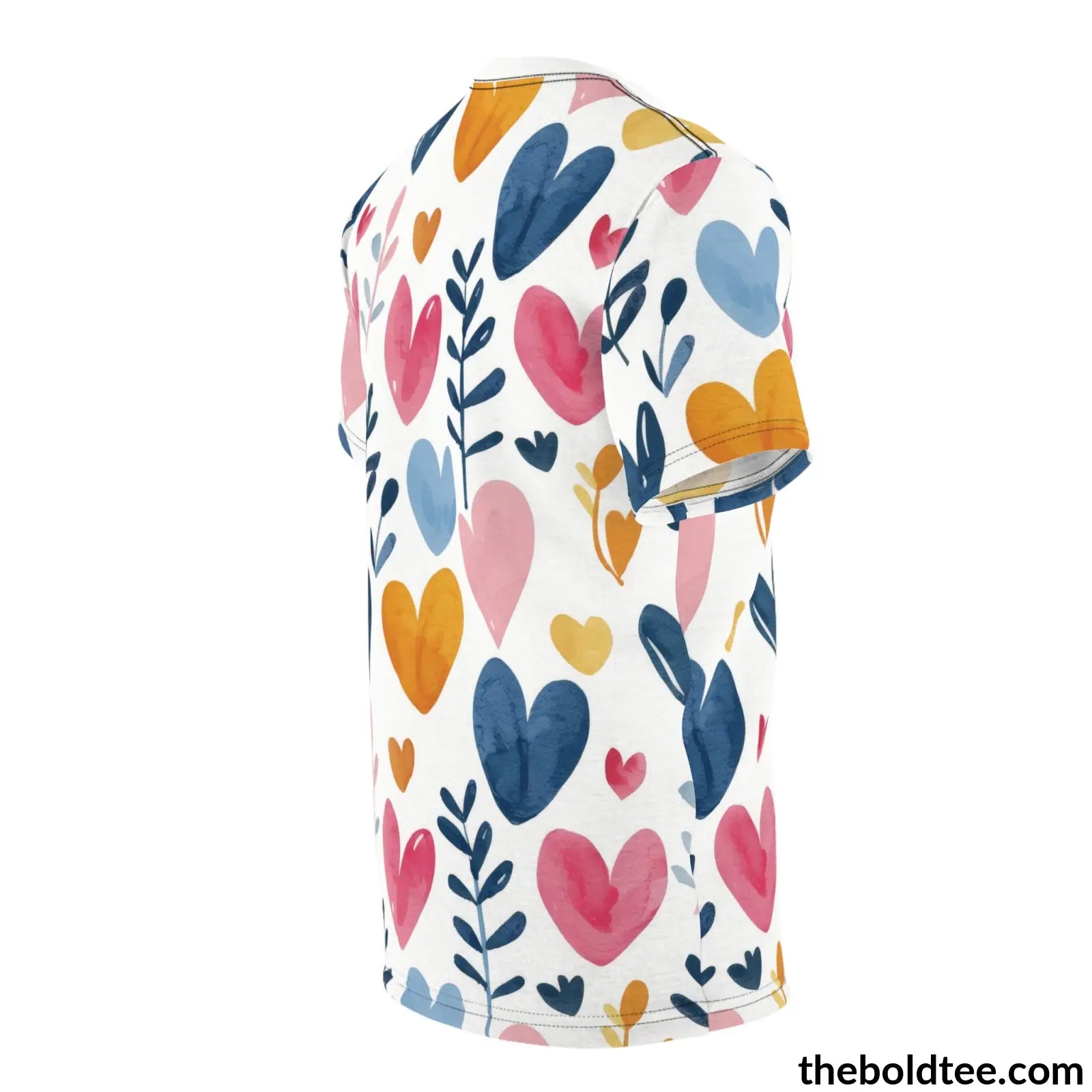 Romantic Hearts Tee - Premium All Over Print Crewneck Shirt Prints