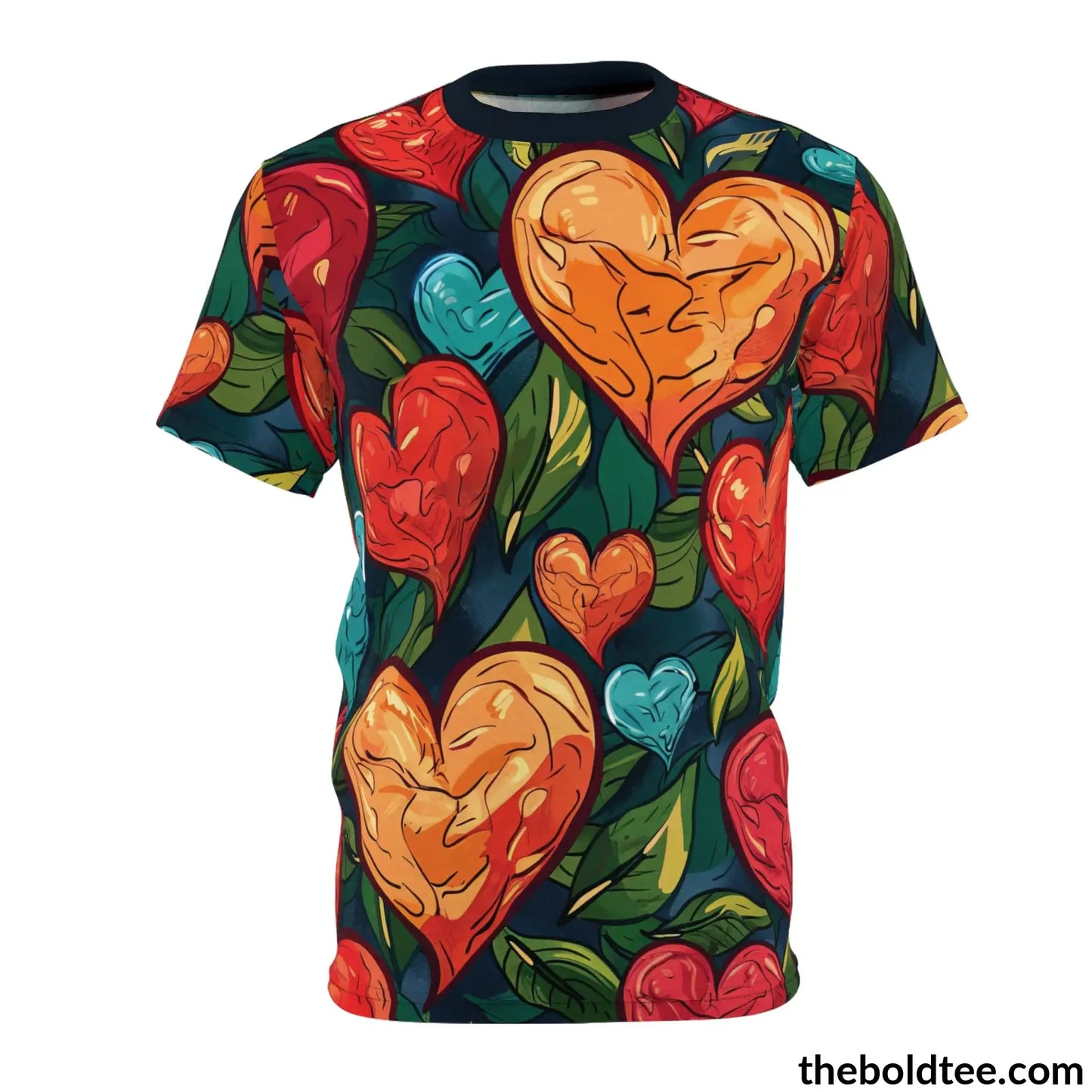 Romantic Hearts Tee - Premium All Over Print Crewneck Shirt S Prints