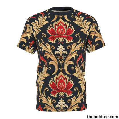 Royal Pattern Tee - Premium All Over Print Crewneck Shirt Black Stitching / 6 Oz. S Prints