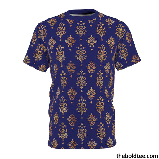 Royal Pattern Tee - Premium All Over Print Crewneck Shirt Black Stitching / 6 Oz. S Prints