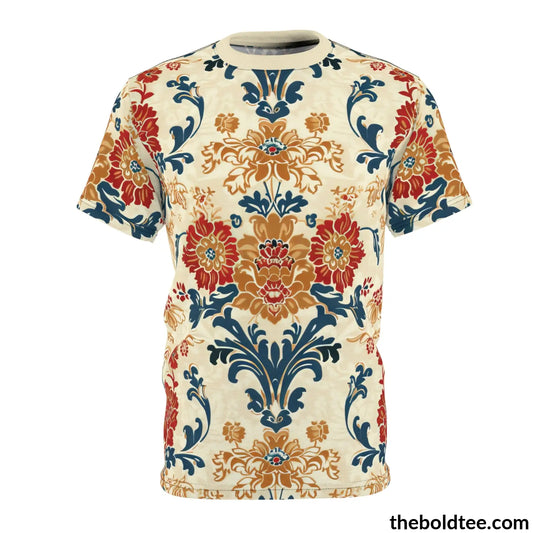 Royal Pattern Tee - Premium All Over Print Crewneck Shirt Black Stitching / 6 Oz. S Prints