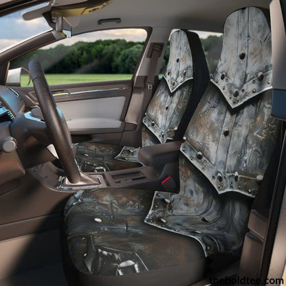 Rugged Steel Armor Print Car Seat Covers (2 Pcs.) All Over Prints