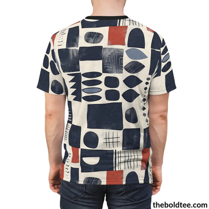 Scandinavian Pattern Tee - Premium All Over Print Crewneck Shirt Prints