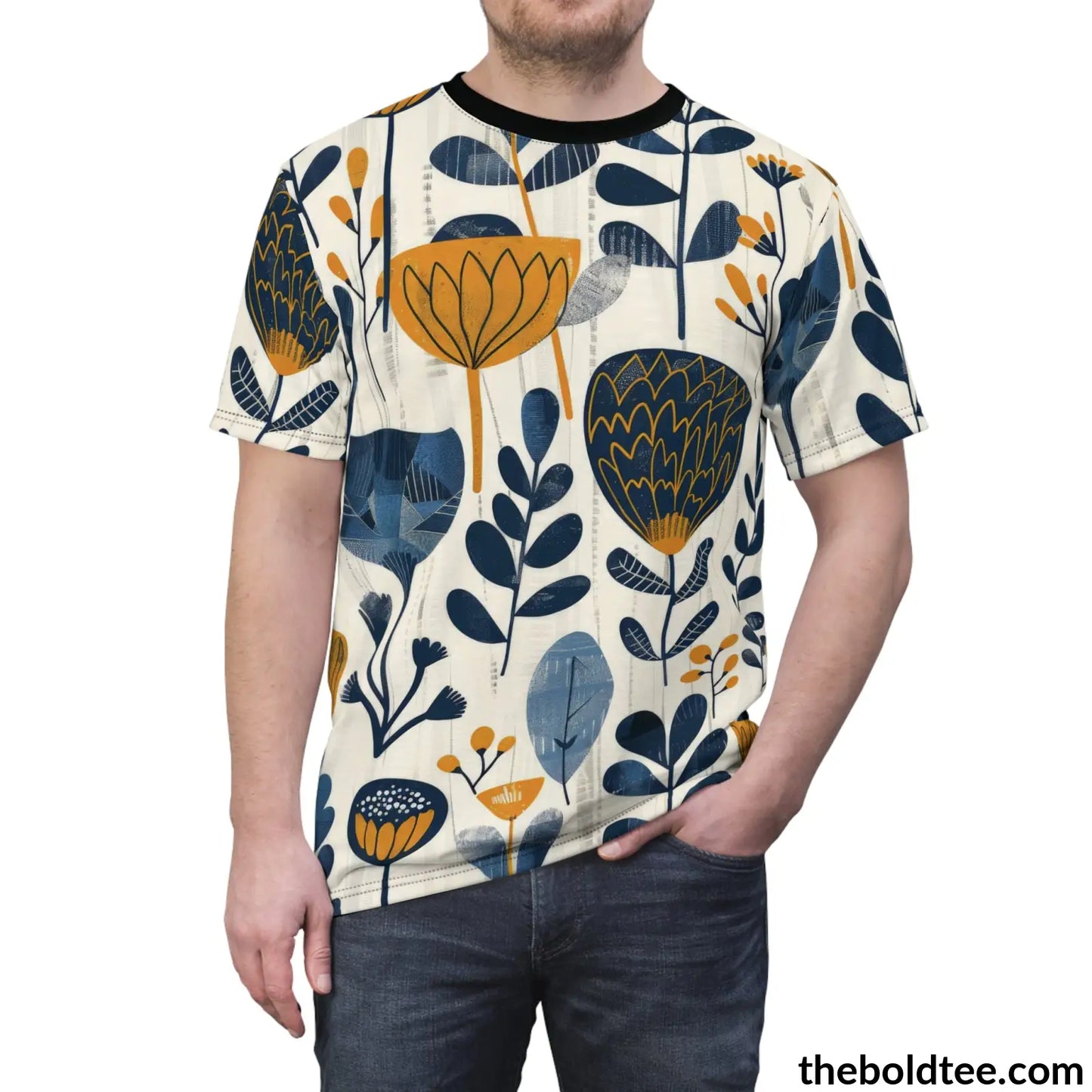 Scandinavian Pattern Tee - Premium All Over Print Crewneck Shirt Prints