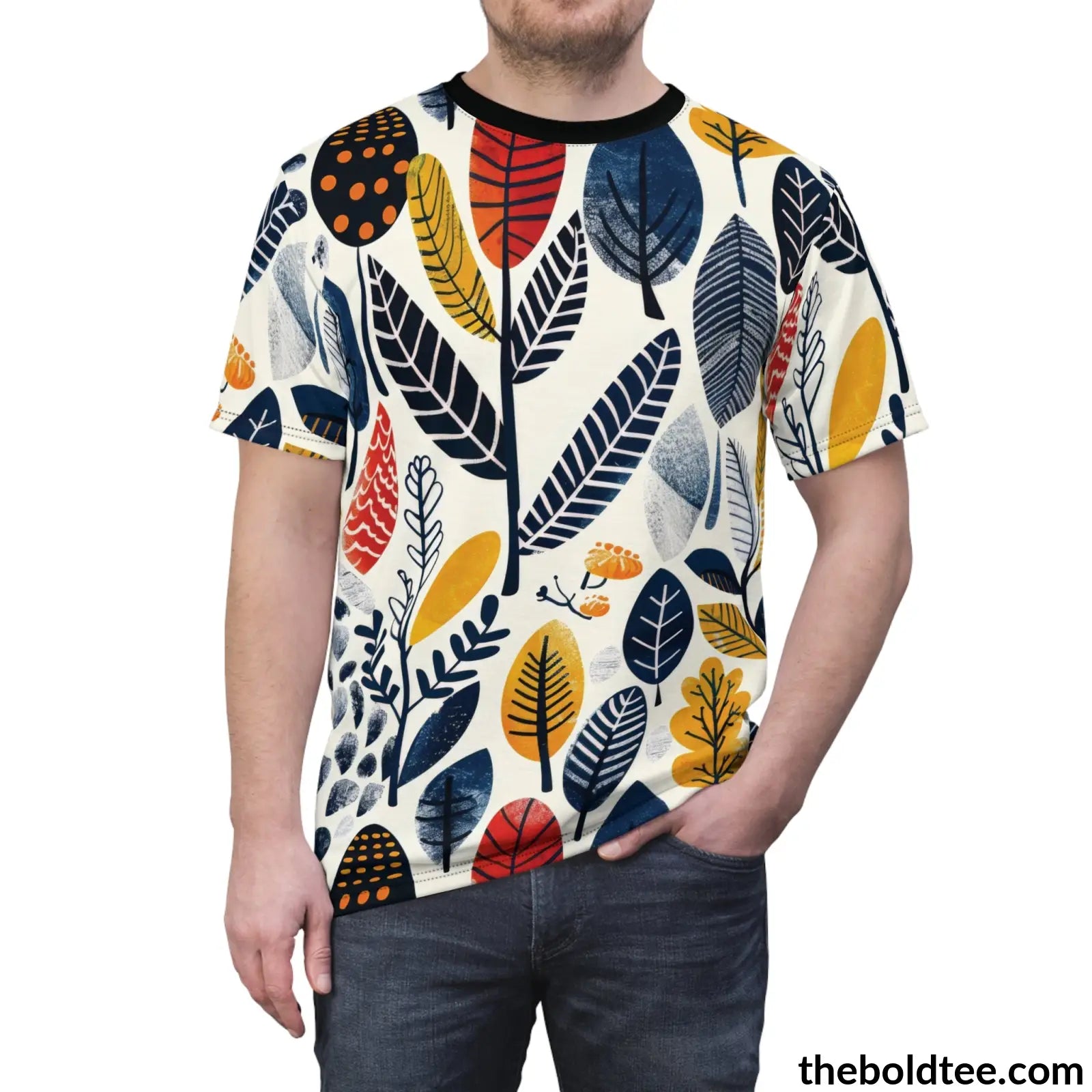 Scandinavian Pattern Tee - Premium All Over Print Crewneck Shirt Prints