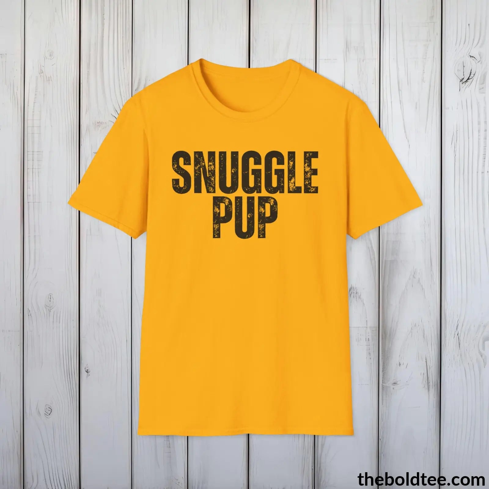 T-Shirt Gold / S SNUGGLE PUP Tee - Sustainable & Soft Cotton Crewneck Unisex T-Shirt - 9 Bold Colors