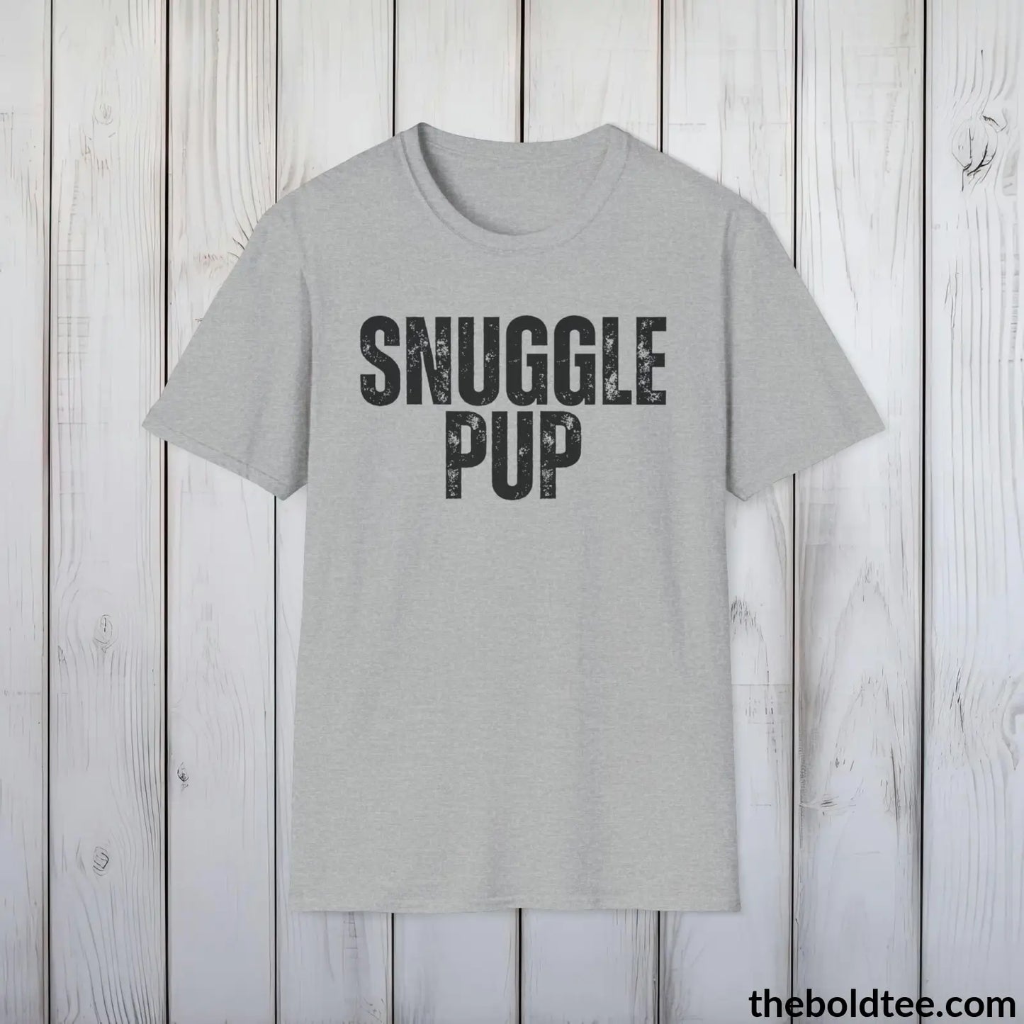 T-Shirt Sport Grey / S SNUGGLE PUP Tee - Sustainable & Soft Cotton Crewneck Unisex T-Shirt - 9 Bold Colors