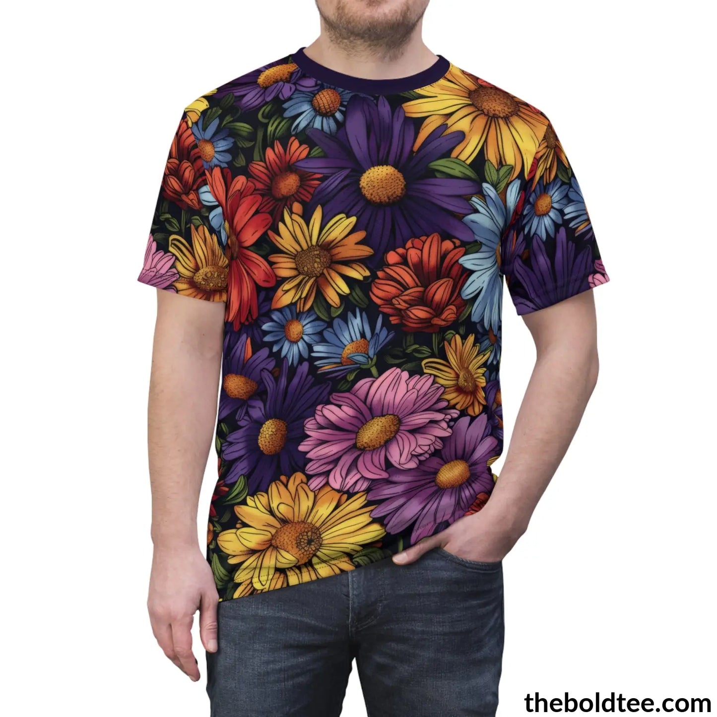 Summer Flower Tee - Premium All Over Print Crewneck Shirt Prints