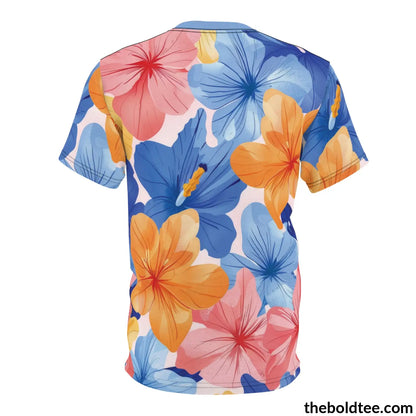 Summer Flower Tee - Premium All Over Print Crewneck Shirt Prints