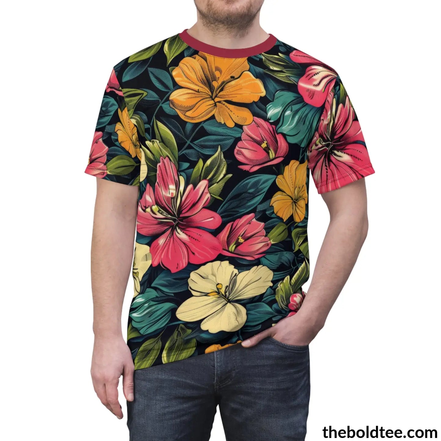 Summer Flower Tee - Premium All Over Print Crewneck Shirt Prints