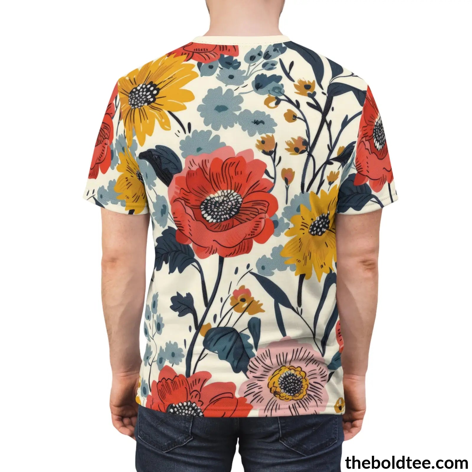 Summer Flower Tee - Premium All Over Print Crewneck Shirt Prints