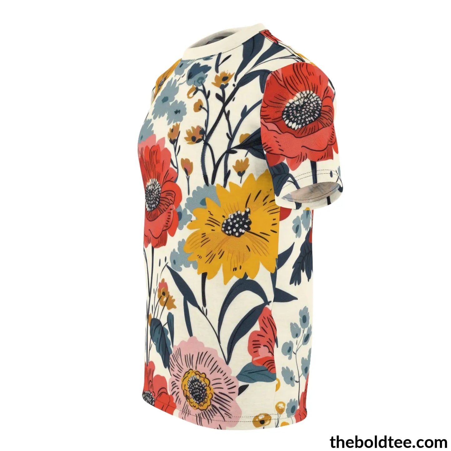 Summer Flower Tee - Premium All Over Print Crewneck Shirt Prints