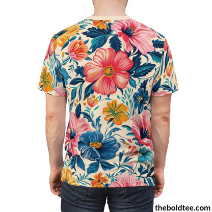 Summer Flower Tee - Premium All Over Print Crewneck Shirt Prints