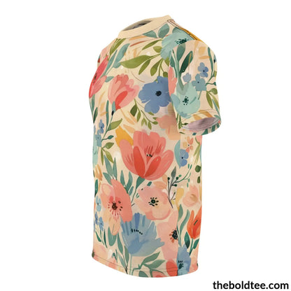 Summer Flower Tee - Premium All Over Print Crewneck Shirt Prints