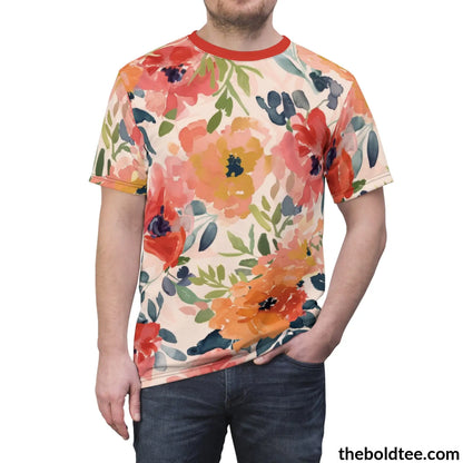 Summer Flower Tee - Premium All Over Print Crewneck Shirt Prints