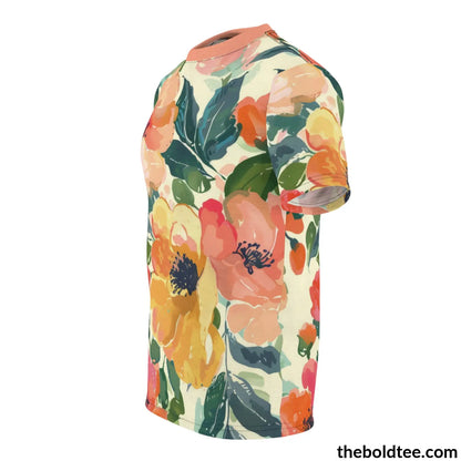 Summer Flower Tee - Premium All Over Print Crewneck Shirt Prints