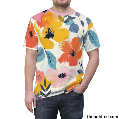 Summer Flower Tee - Premium All Over Print Crewneck Shirt Prints