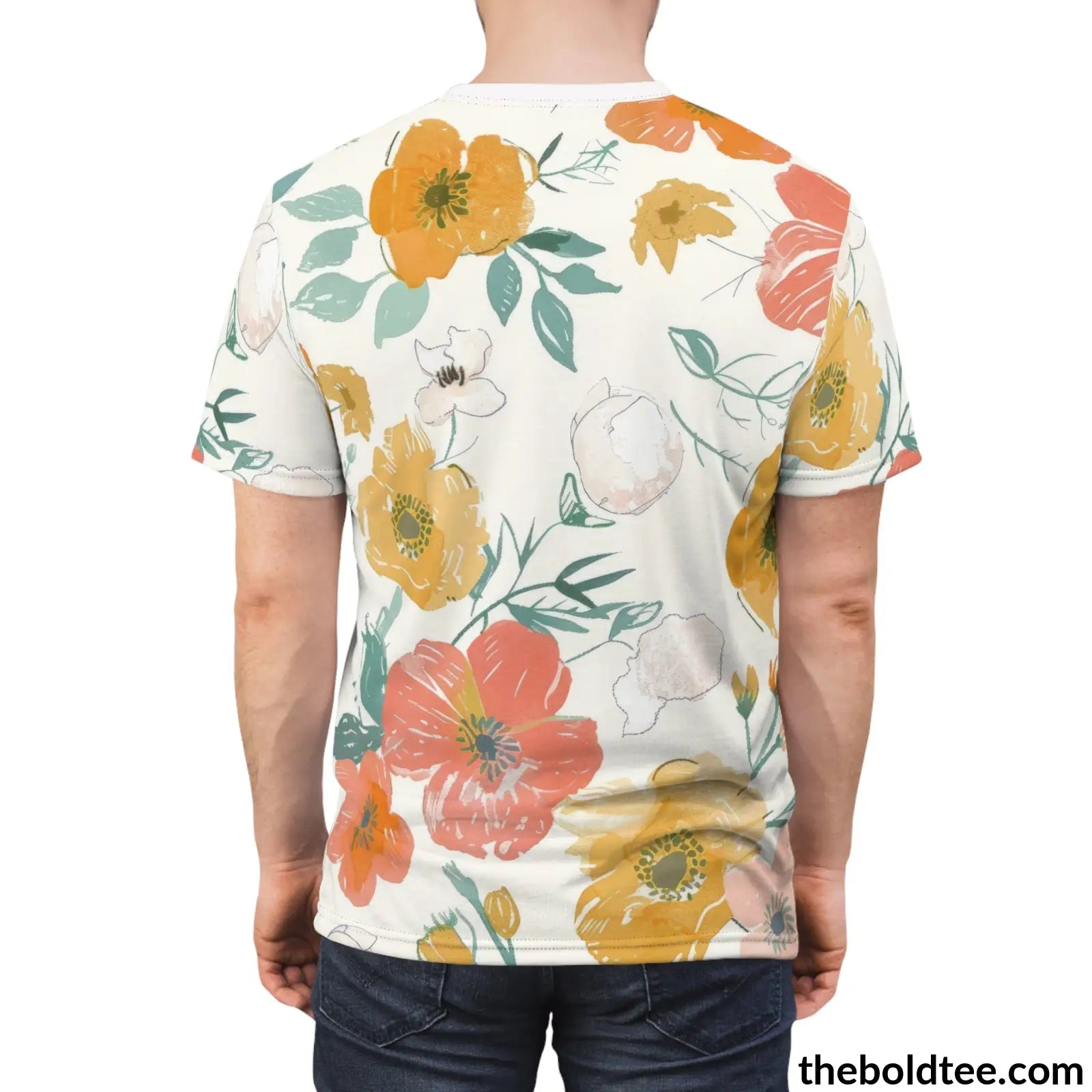 Summer Flower Tee - Premium All Over Print Crewneck Shirt Prints