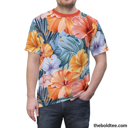 Summer Flower Tee - Premium All Over Print Crewneck Shirt Prints