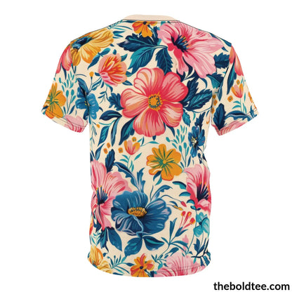 Summer Flower Tee - Premium All Over Print Crewneck Shirt Prints