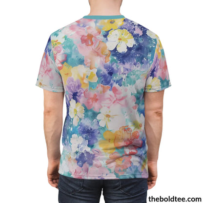 Summer Flower Tee - Premium All Over Print Crewneck Shirt Prints