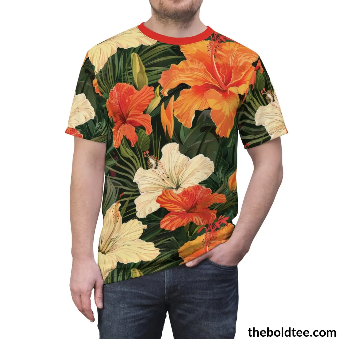 Summer Flower Tee - Premium All Over Print Crewneck Shirt Prints