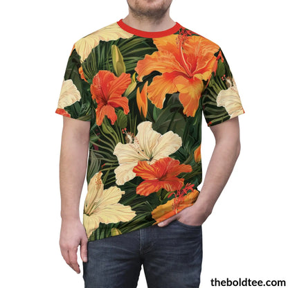 Summer Flower Tee - Premium All Over Print Crewneck Shirt Prints