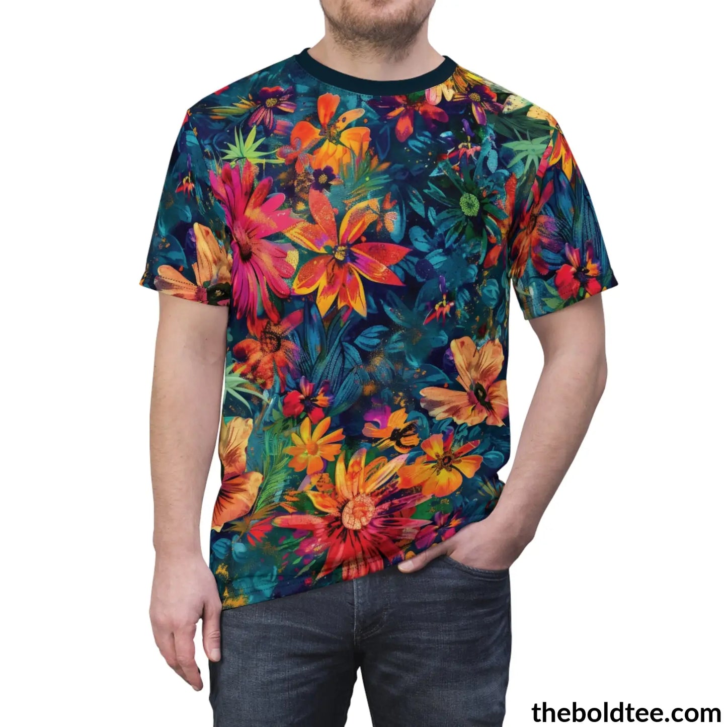 Summer Flower Tee - Premium All Over Print Crewneck Shirt Prints