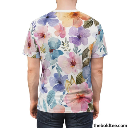 Summer Flower Tee - Premium All Over Print Crewneck Shirt Prints