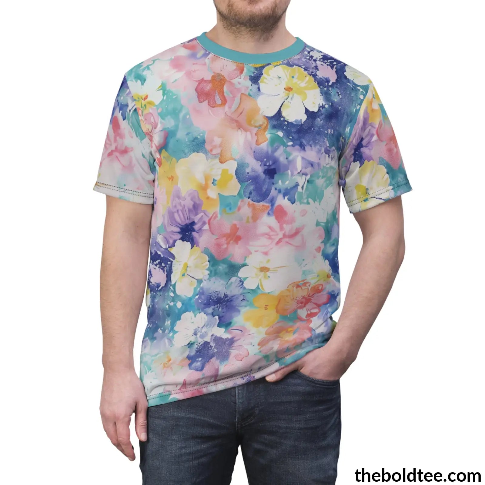 Summer Flower Tee - Premium All Over Print Crewneck Shirt Prints