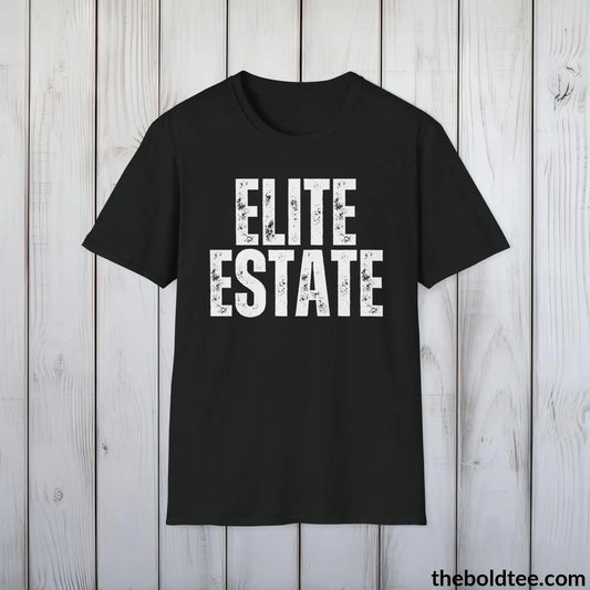T-Shirt Black / S Bold ELITE ESTATE Tee - Premium Cotton Crewneck Unisex T-Shirt - 9 Bold Colors