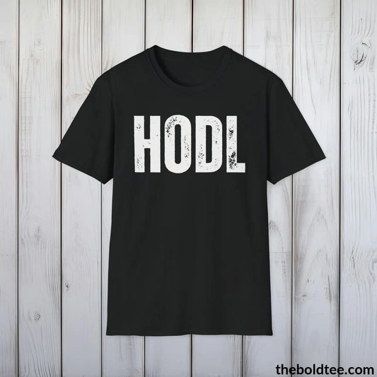 T-Shirt Black / S Bold HODL Tee - Premium Cotton Crewneck Unisex T-Shirt - 9 Bold Colors
