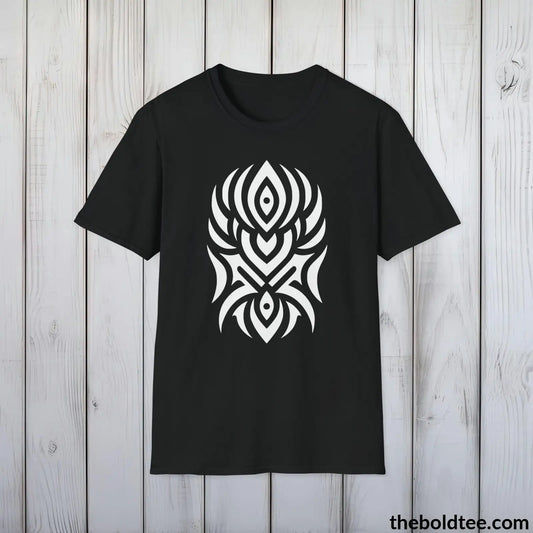 T-Shirt Black / S Bold Tribal Pattern Tee - Premium Soft Cotton Crewneck Unisex T-Shirt - 9 Bold Colors