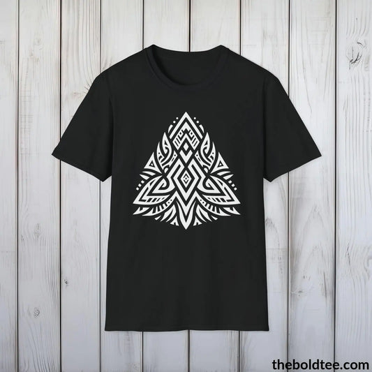 T-Shirt Black / S Bold Tribal Pattern Tee - Premium Soft Cotton Crewneck Unisex T-Shirt - 9 Bold Colors